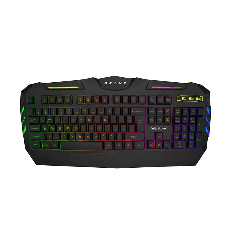 Teclado y Mouse Gaming Alámbrico Unno Tekno Brave Negro Inglés